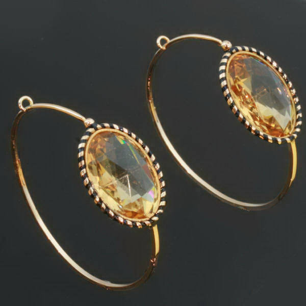 French Empire Creole earrings enamel paste stones